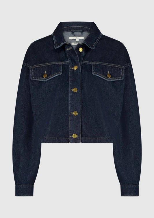 Krótka niebieska kurtka jeansowa